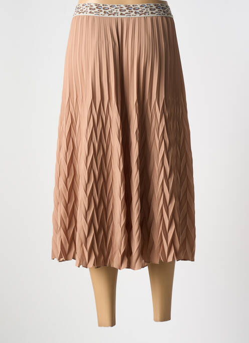 Jupe mi-longue taille élastique beige BASLER femme