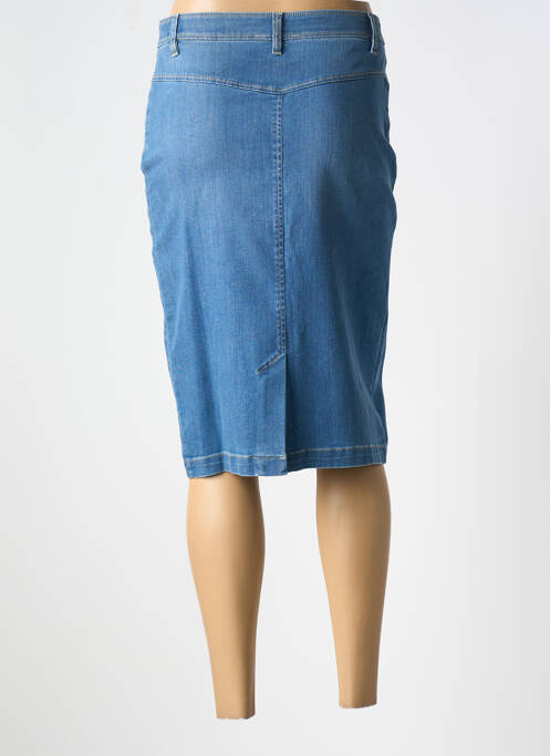 Jupe mi-longue coupe droite bleu DEVERNOIS femme