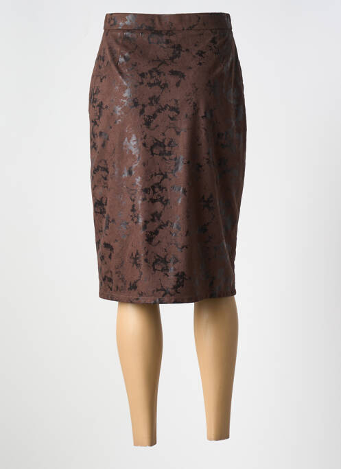Jupe mi-longue marron GREGORY PAT pour femme