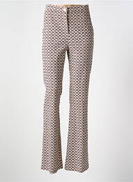 Pantalon flare stretch taille haute beige CAROLINE BISS femme