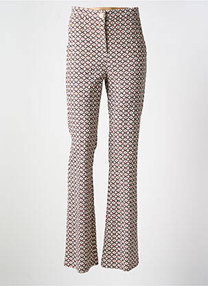 Pantalon flare stretch taille haute beige CAROLINE BISS femme