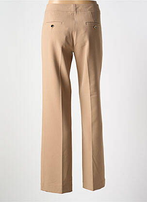 Pantalon droit tissage crêpe taille haute marron DEVERNOIS femme
