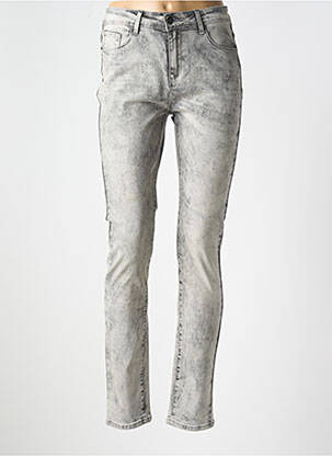 Jeans coupe slim stretch taille normale gris LESLIE femme
