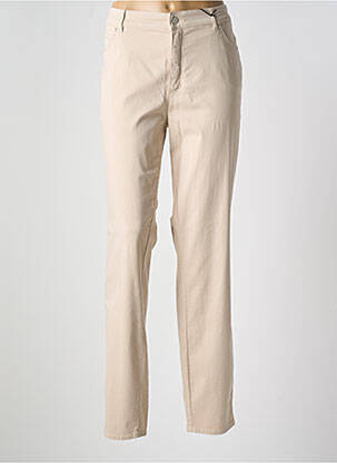 Pantalon slim tissage popeline taille normale beige ROSNER femme