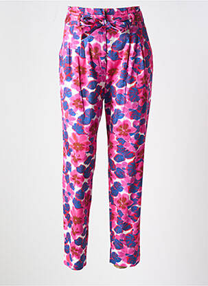 Pantalon droit coupe carotte taille haute rose CAROLINE BISS femme