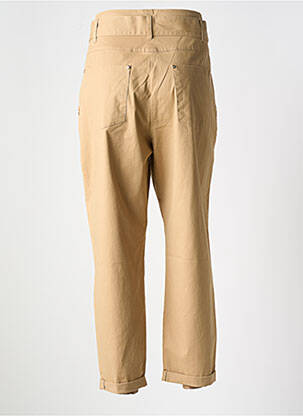 Pantalon droit coupe carotte taille haute beige CAROLINE BISS femme
