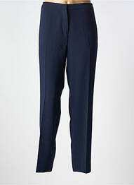 Pantalon chino fermeture zippée sous rabat avec crochet taille normale bleu DEVERNOIS femme