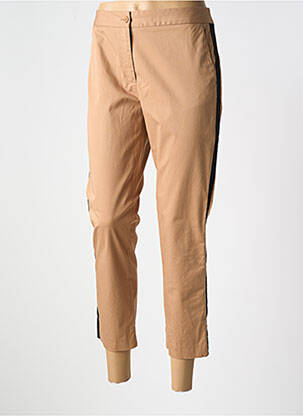 Pantalon 7/8 taille à pinces taille normale marron DEVERNOIS femme