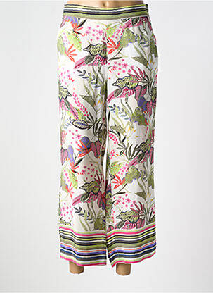 Pantalon 7/8 tissage popeline taille normale vert BASLER femme