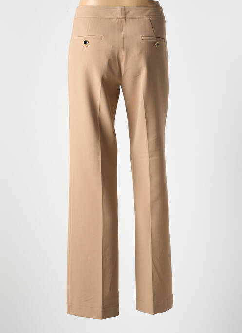 Pantalon droit tissage crêpe taille haute marron DEVERNOIS femme
