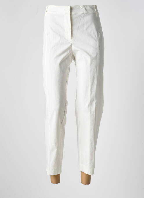 Pantalon 7/8 tissage popeline taille normale beige POUPEE CHIC femme