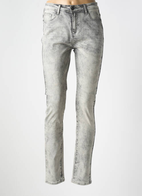 Jeans coupe slim gris LESLIE pour femme