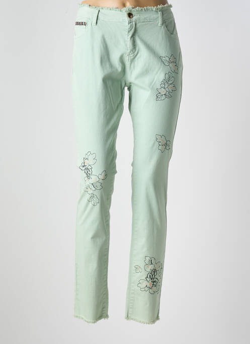 Jeans coupe slim vert LESLIE pour femme