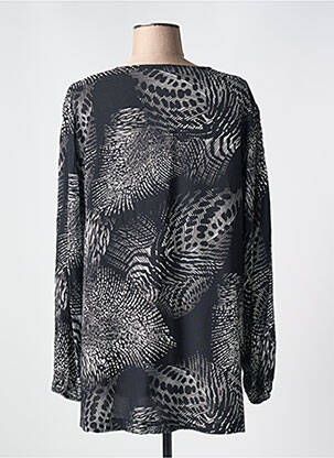Blouse imprimé fantaisie manches longues noir CHALOU femme