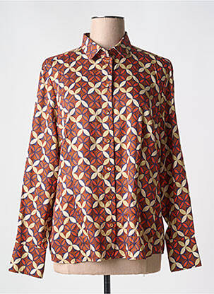 Chemisier coupe cintrée manches longues marron DEVERNOIS femme