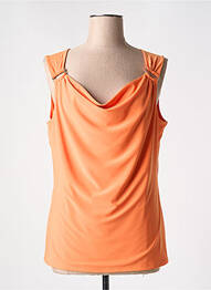 Top tissage jersey sans manche orange JOSEPH RIBKOFF femme