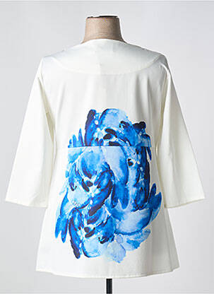 Tunique manches longues tissage crêpe bleu DE MIGUEL femme