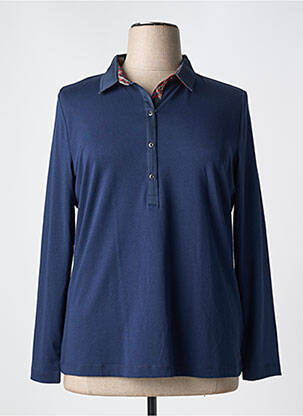 Polo stretch sans manche bleu BASLER femme