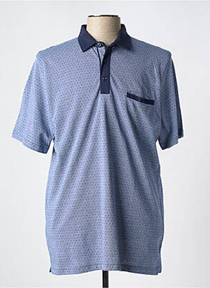 Polo tissage chiné manches courtes bleu LOUIS VICTOR homme