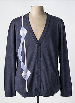 Gilet manches longues col v bleu LOUIS VICTOR homme