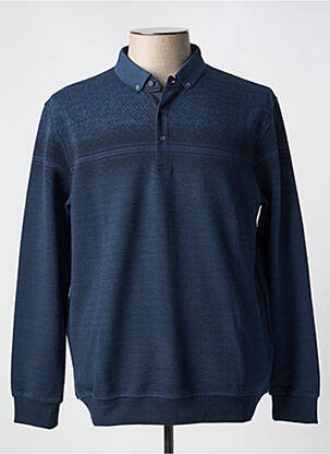 Pull stretch manches longues bleu COFOX homme