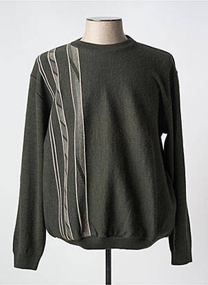 Pull tissage chiné manches longues vert LOUIS VICTOR homme