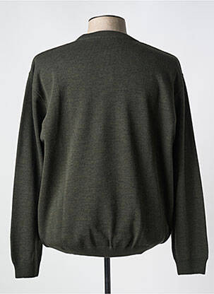 Pull tissage chiné manches longues vert LOUIS VICTOR homme