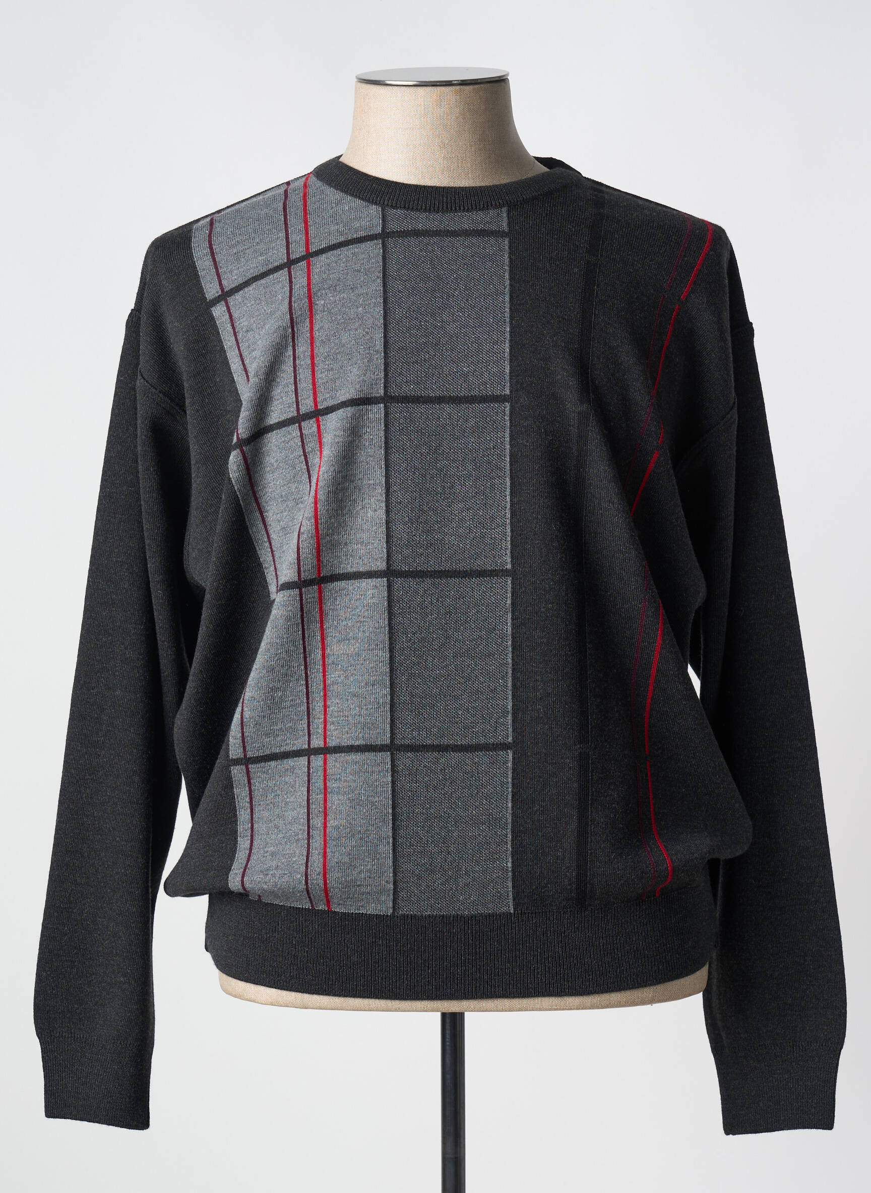 Pull stretch manches longues gris LOUIS VICTOR homme
