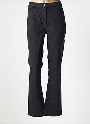 Pantalon slim tissage popeline taille normale noir JULIE GUERLANDE femme