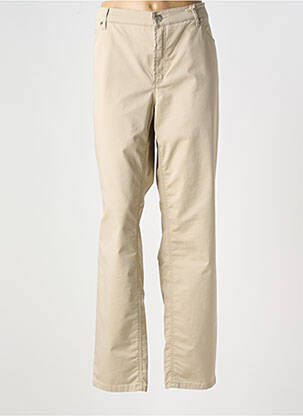 Pantalon slim tissage popeline taille normale beige TONI femme