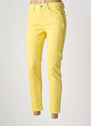 Jeans coupe slim stretch taille normale jaune C'EST BEAU LA VIE femme