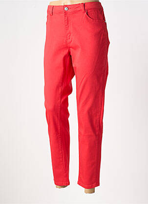Jeans coupe slim stretch taille normale rouge C'EST BEAU LA VIE femme