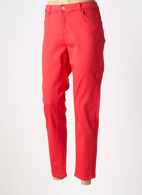 Jeans coupe slim stretch taille normale rouge C'EST BEAU LA VIE femme
