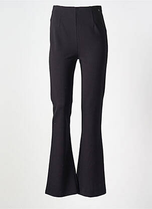 Pantalon droit tissage popeline taille haute noir SURKANA femme