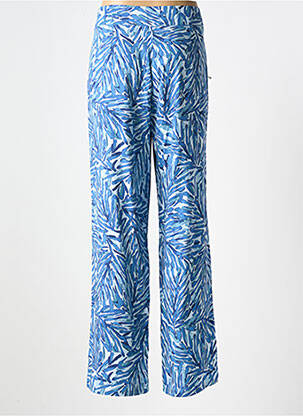 Pantalon droit tissage popeline taille normale bleu PAZ TORRAS femme