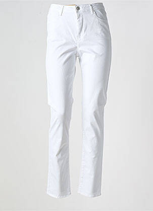 Pantalon droit stretch taille normale blanc KANOPE femme