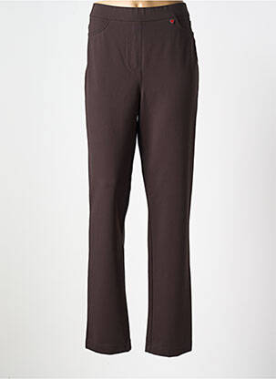 Jegging tissage popeline taille normale marron TONI DRESS femme