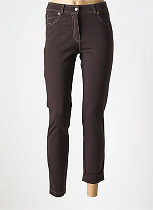 Pantalon droit stretch taille normale marron ANDAM femme