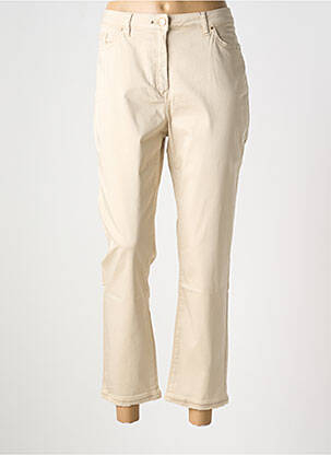 Pantalon droit stretch taille normale beige JULIE GUERLANDE femme