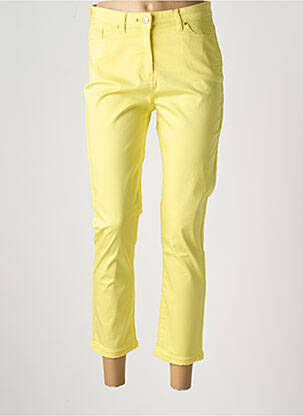 Pantalon droit stretch taille normale jaune JULIE GUERLANDE femme