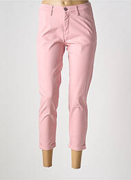 Pantalon 7/8 stretch taille basse rose LCDN femme
