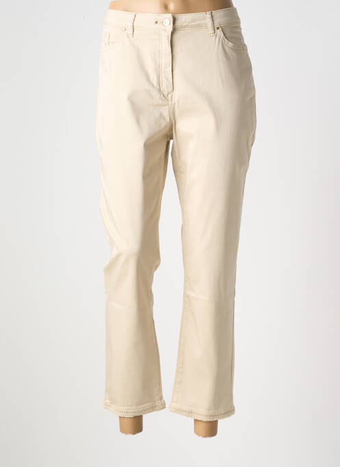 Pantalon droit stretch taille normale beige JULIE GUERLANDE femme
