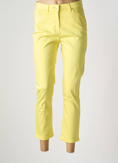 Pantalon droit stretch taille normale jaune JULIE GUERLANDE femme