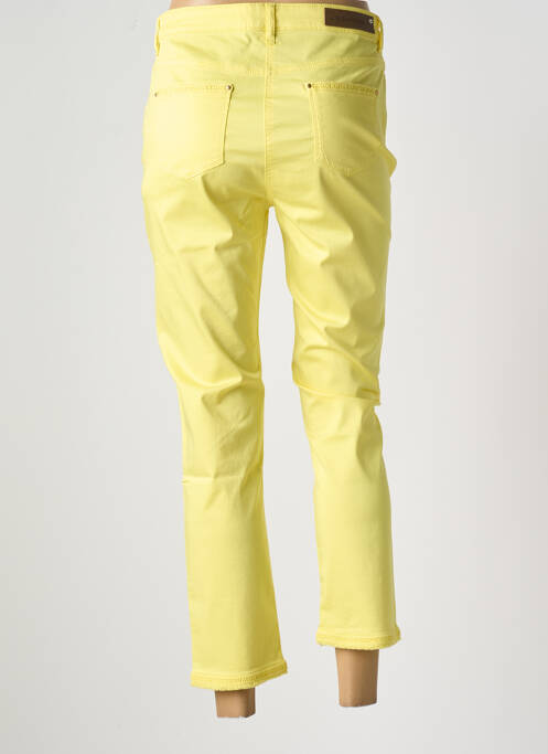 Pantalon droit stretch taille normale jaune JULIE GUERLANDE femme