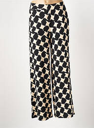 Pantalon large taille normale taille normale noir SURKANA femme