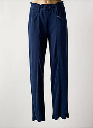 Pantalon droit tissage popeline taille normale bleu ANDAM femme
