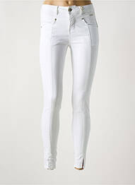 Pantalon slim tissage popeline taille normale blanc CREAM femme