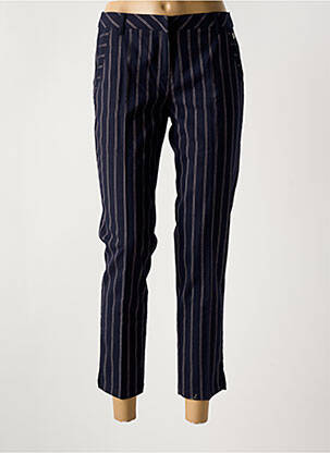 Pantalon 7/8 tissage popeline taille normale bleu LOLA ESPELETA femme
