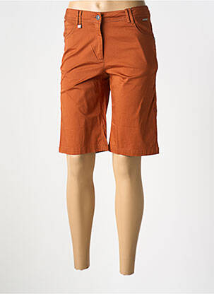 Bermuda tissage popeline taille normale marron AGATHE & LOUISE femme