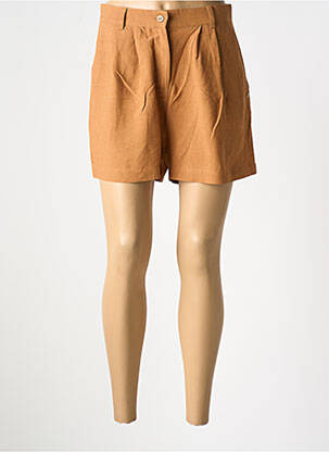 Short fermeture zippée sous rabat boutonné taille normale marron SURKANA femme